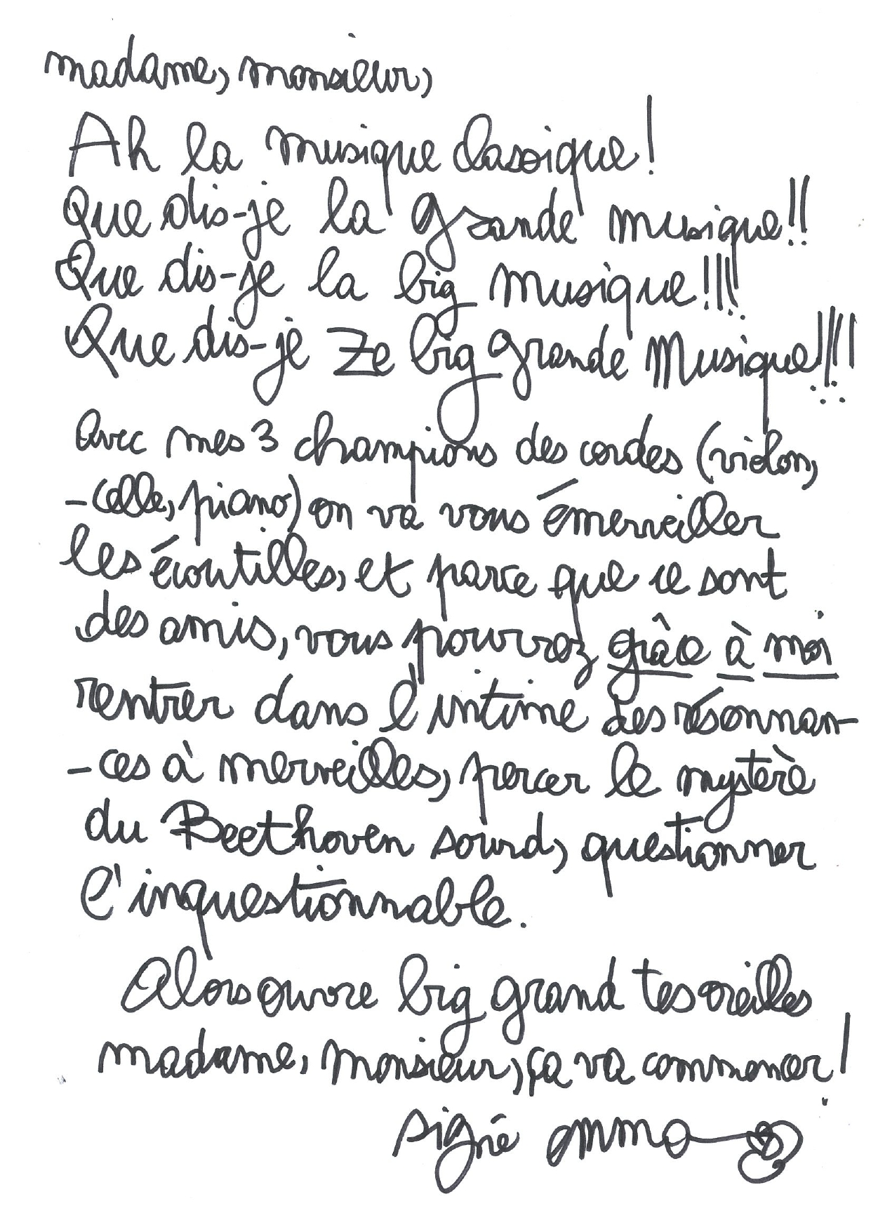 Lettre Emma La Clown